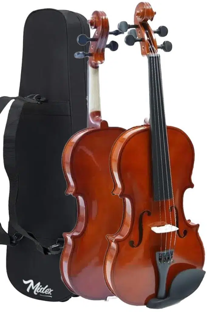 Midex CVL-744-NTYS Profesyonel 4/4 Full Keman Seti (Yastık Nota Sehpası Susturucu Reçine Çanta Tel Yay)