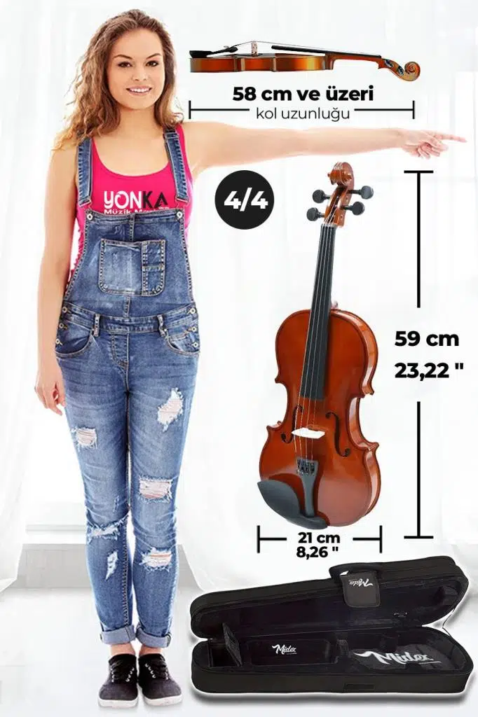Midex CVL-744-PAK Profesyonel 4/4 Full Keman Seti (Yastık Tel Susturucu Reçine Çanta Yay) Midex CVL-744-PAK Profesyonel 4/4 Full Keman Seti (Yastık Tel Susturucu Reçine Çanta Yay)