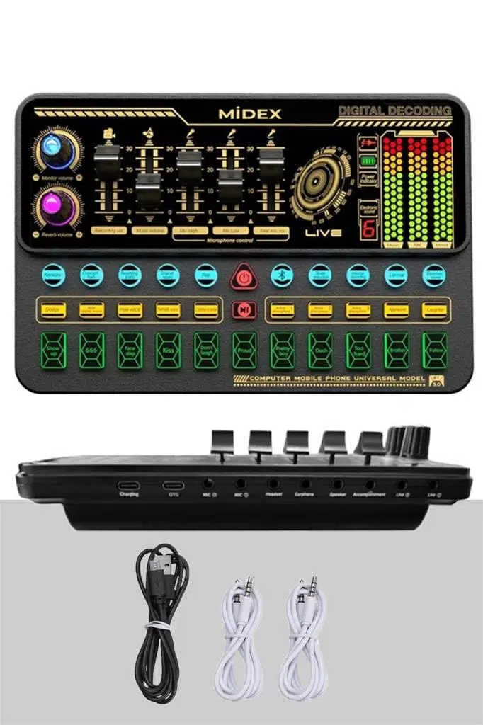 Midex CX1 Platinium Set Efektli Ses Kartı Mikrofon Stand Kayıt Canlı Yayın Seti Midex CX1 Platinium Set Efektli Ses Kartı Mikrofon Stand Kayıt Canlı Yayın Seti