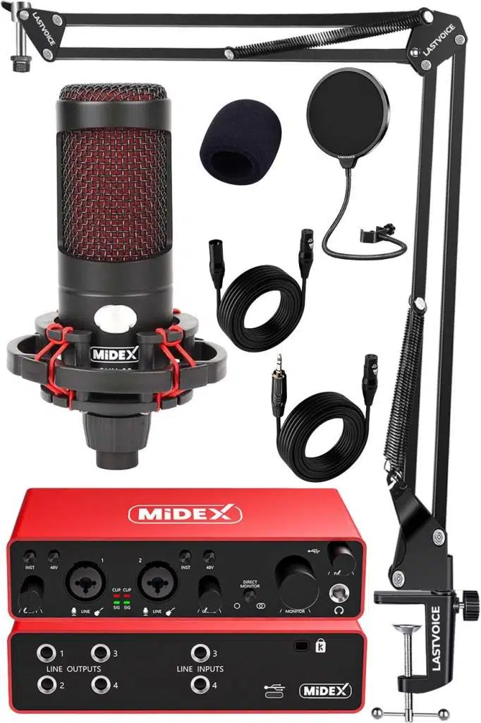 Midex CXN-30 Paket-4 Stüdyo Ses Kartlı Condenser Mikrofon Stand Seti Midex CXN-30 Paket-4 Stüdyo Ses Kartlı Condenser Mikrofon Stand Seti