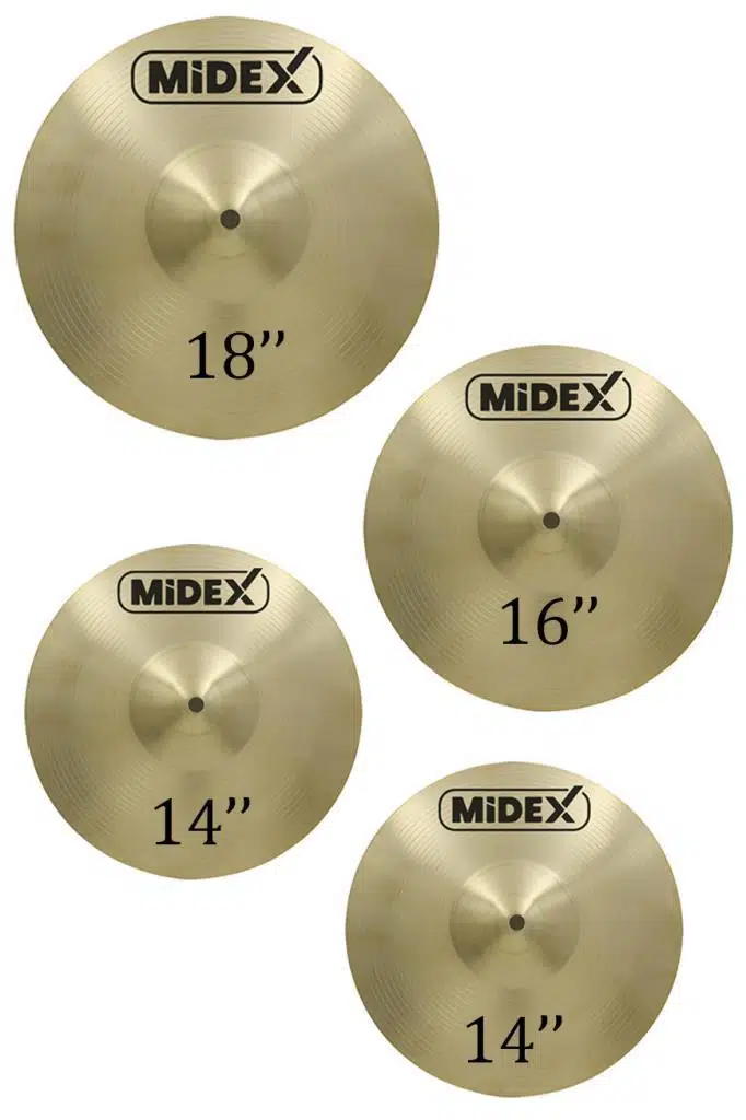 Midex CYM-20 Cymbal Bateri Zil Seti ( 2x14'' Hi Hat 16'' Crash ve 18'' Crash/Ride) Midex CYM-20 Cymbal Bateri Zil Seti ( 2x14'' Hi Hat 16'' Crash ve 18'' Crash/Ride)