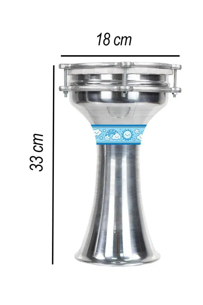 Midex DBK-02BL Çocuklar İçin 2 Numara Alüminyum Darbuka Seti (33 x 18 cm)