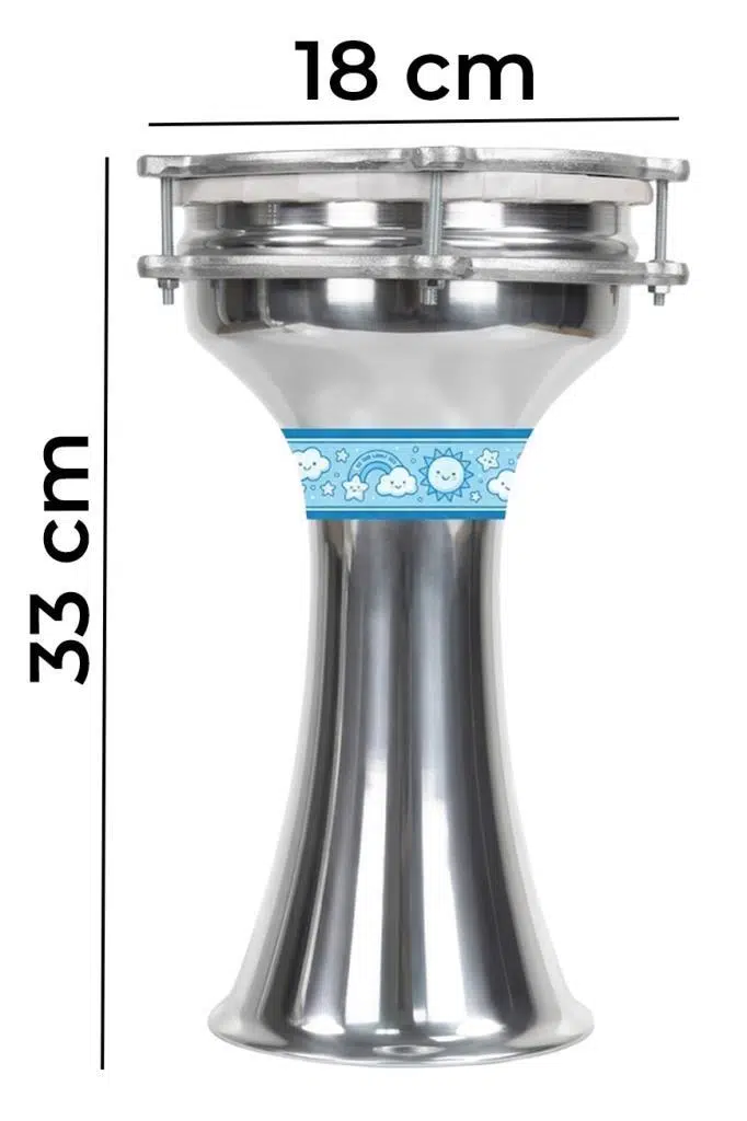 Midex DBK-02BL Çocuklar İçin 2 Numara Alüminyum Darbuka Seti (33 x 18 cm)