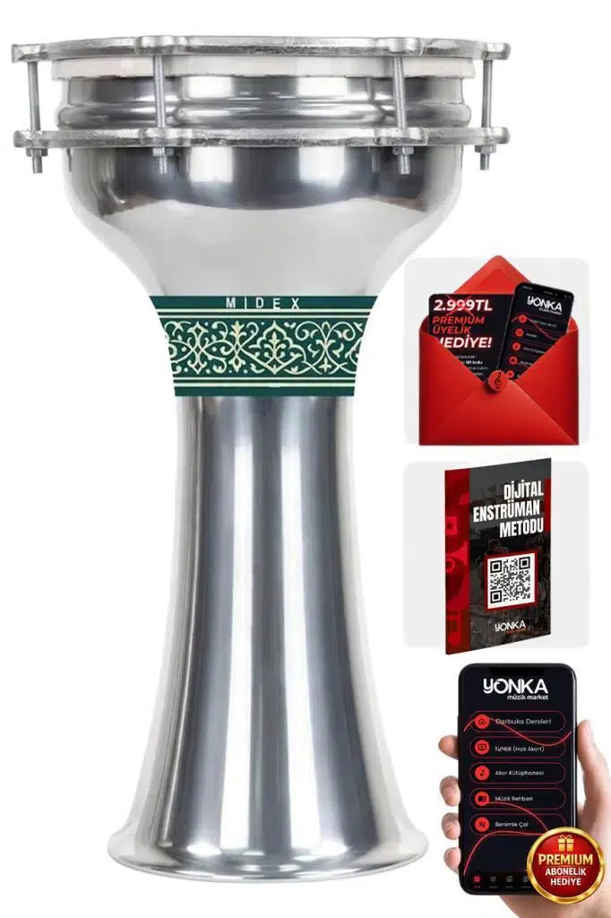 Midex DBK-03 Alüminyum Düz Klasik Darbuka No.3 (36X20 CM)