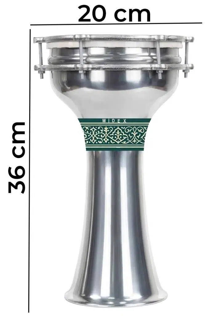 Midex DBK-03 Alüminyum Düz Klasik Darbuka No.3 (36X20 CM)