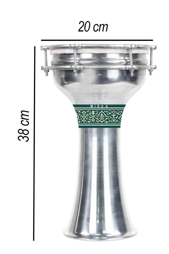 Midex DBK-04 Yetişkinler İçin 4 Numara Büyük Boy Alüminyum Darbuka (38 x 20 cm)
