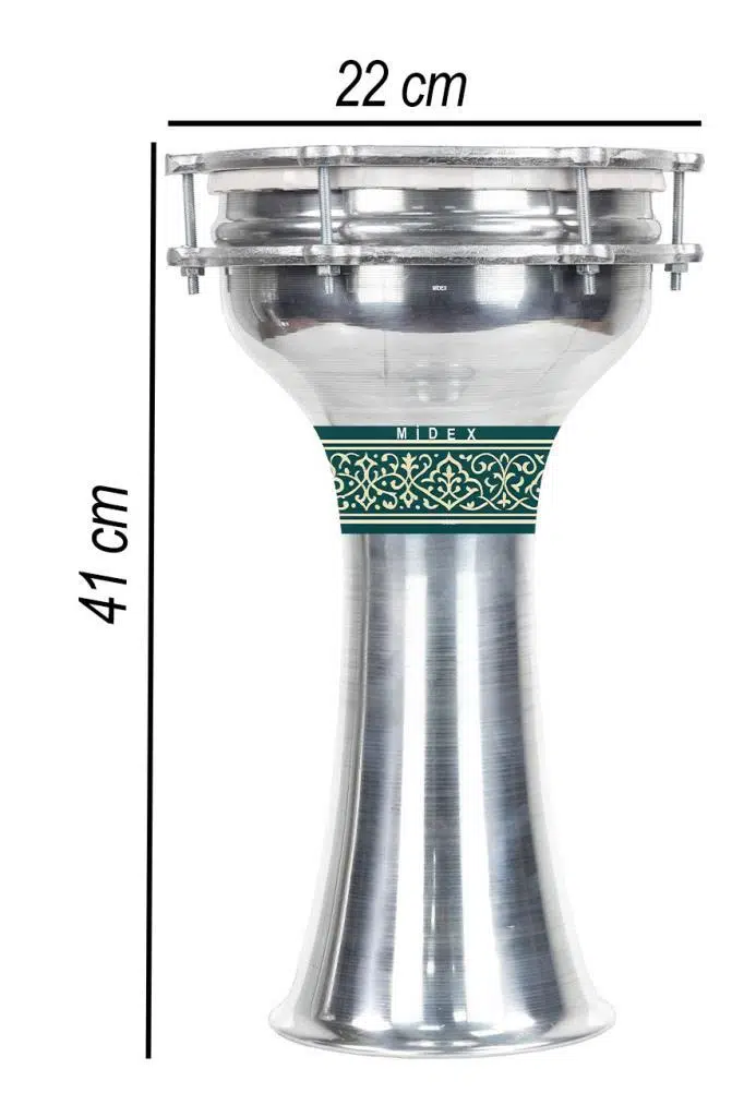 Midex DBK-05 Yetişkinler İçin 5 Numara Büyük Boy Alüminyum Darbuka (41 x 22 cm)