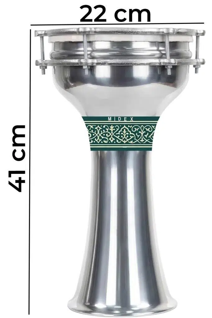 Midex DBK-05 Yetişkinler İçin 5 Numara Büyük Boy Alüminyum Darbuka (41 x 22 cm) Midex DBK-05 Yetişkinler İçin 5 Numara Büyük Boy Alüminyum Darbuka (41 x 22 cm)