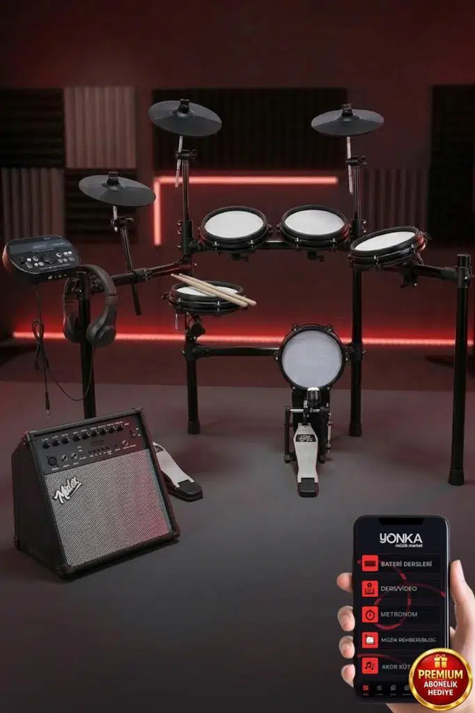 Midex DDX-190BT-70AMP Amfili Profesyonel 70W Dijital Davul Elektronik Bateri Seti