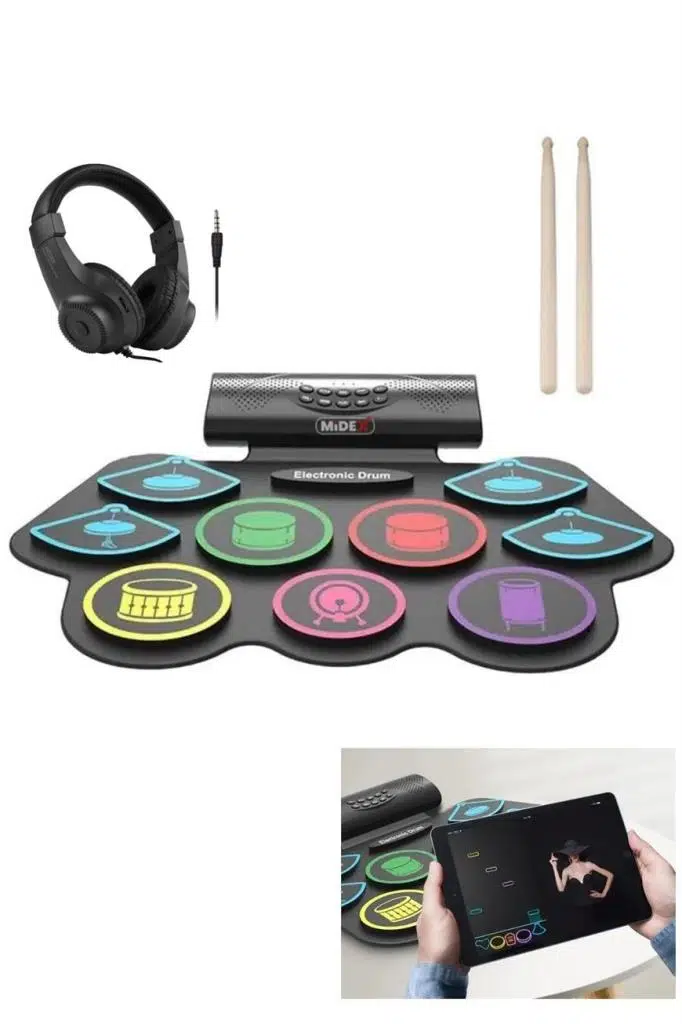 Midex DDX-75 Şarjlı Dijital Davul 9 Ped 2 Ayak Pedalı Bluetooth (Kulaklık Çubuklar Adaptör Full Set) Midex DDX-75 Şarjlı Dijital Davul 9 Ped 2 Ayak Pedalı Bluetooth (Kulaklık Çubuklar Adaptör Full Set)