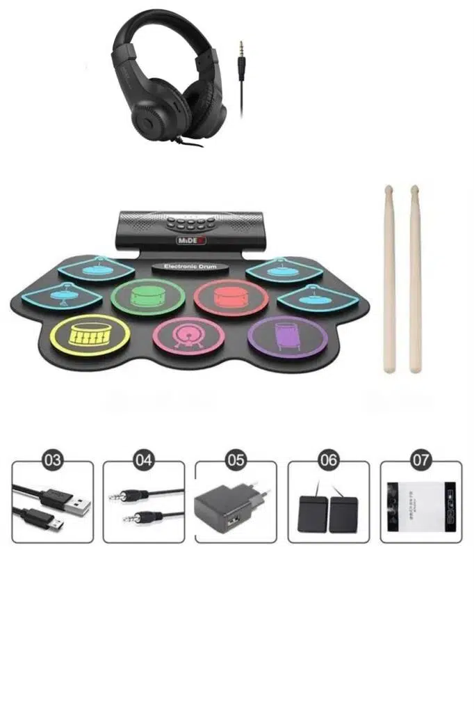 Midex DDX-75 Şarjlı Dijital Davul 9 Ped 2 Ayak Pedalı Bluetooth (Kulaklık Çubuklar Adaptör Full Set) Midex DDX-75 Şarjlı Dijital Davul 9 Ped 2 Ayak Pedalı Bluetooth (Kulaklık Çubuklar Adaptör Full Set)