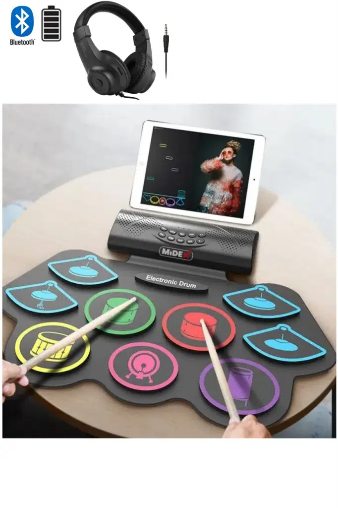 Midex DDX-75 Şarjlı Dijital Davul 9 Ped 2 Ayak Pedalı Bluetooth (Kulaklık Çubuklar Adaptör Full Set) Midex DDX-75 Şarjlı Dijital Davul 9 Ped 2 Ayak Pedalı Bluetooth (Kulaklık Çubuklar Adaptör Full Set)