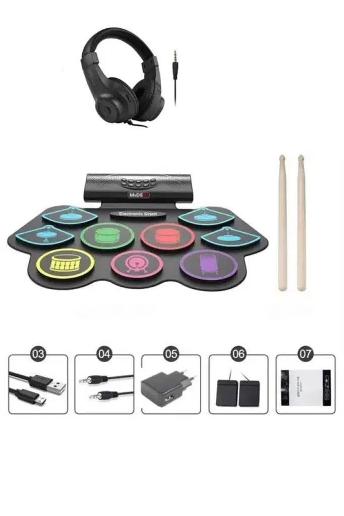 Midex DDX-75 Şarjlı Dijital Davul 9 Ped 2 Ayak Pedalı Bluetooth (Kulaklık Çubuklar Adaptör Full Set) Midex DDX-75 Şarjlı Dijital Davul 9 Ped 2 Ayak Pedalı Bluetooth (Kulaklık Çubuklar Adaptör Full Set)