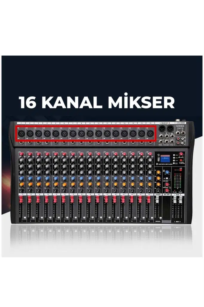 Midex Deck Mikser 16 Kanal Ses Mikseri (DM-16) Midex Deck Mikser 16 Kanal Ses Mikseri (DM-16)