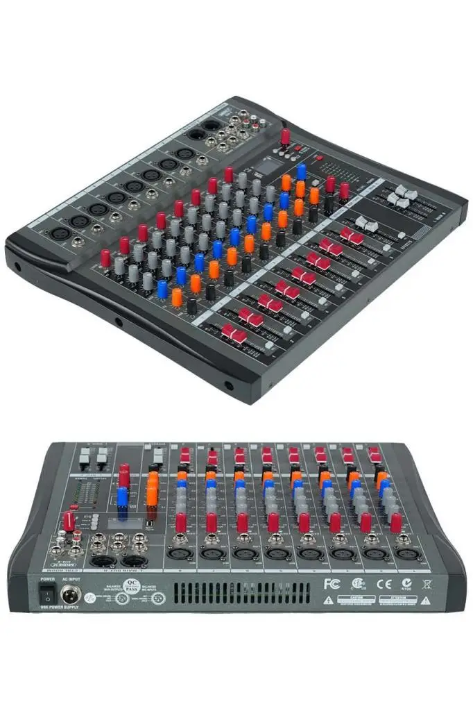 Midex DM-8 Ses Mikseri 8 Kanal 99 DSP Efekt Aux Deck Mixer USB Kayıt Bluetooth