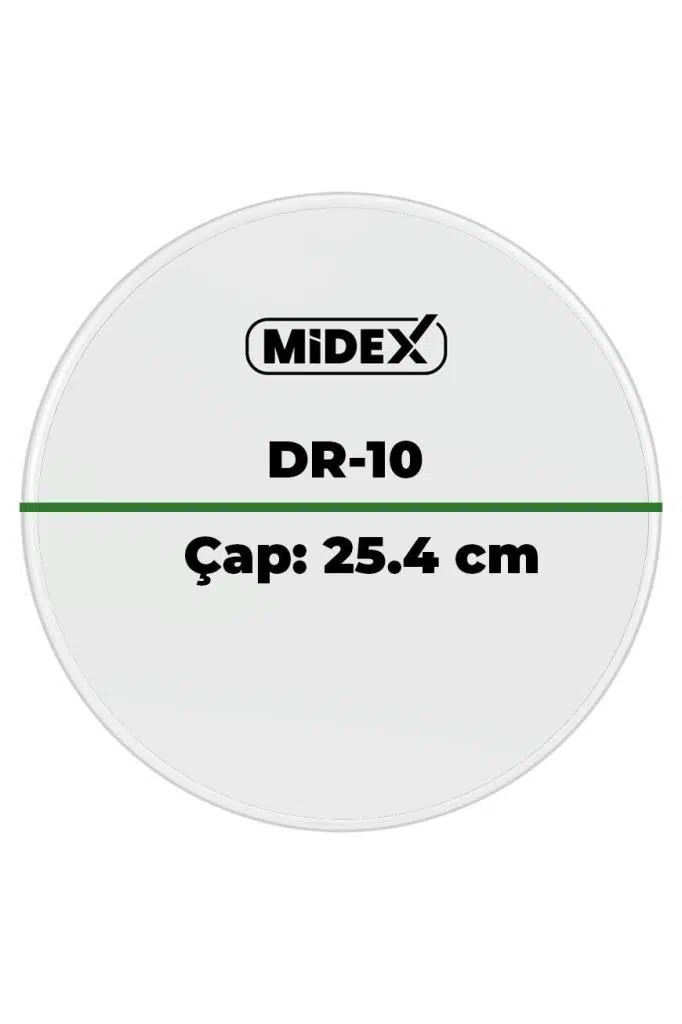 Midex DR-10R Şeffaf Renk 10 İnç Bateri Davul Derisi Drumhead 10'' inch (25.4 cm)