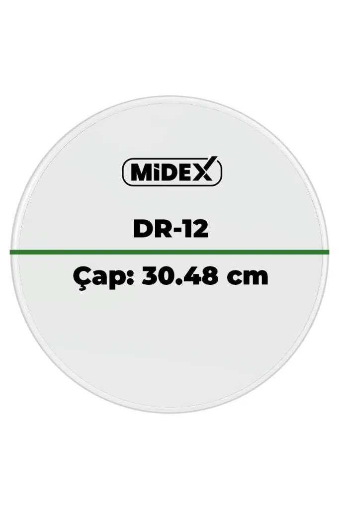 Midex DR-12R Şeffaf Renk 12 İnç Alto Bateri Davul Derisi Drumhead 12'' inch (30.48 cm)