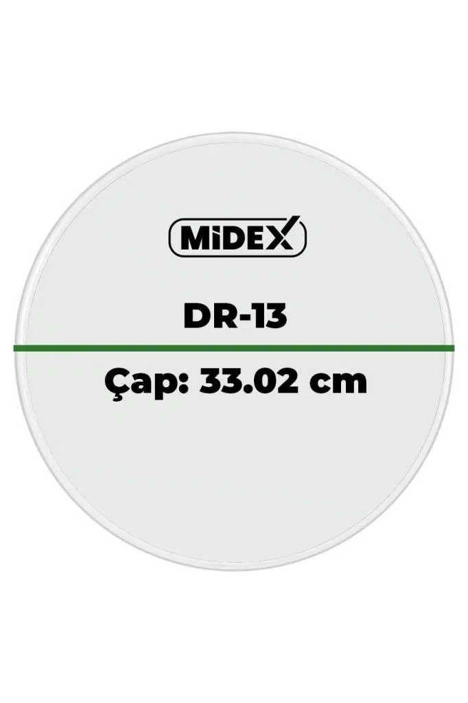 Midex DR-13R Şeffaf Renk 13 İnç Tom Bateri Davul Derisi Drumhead 13'' inch (33.02 cm)