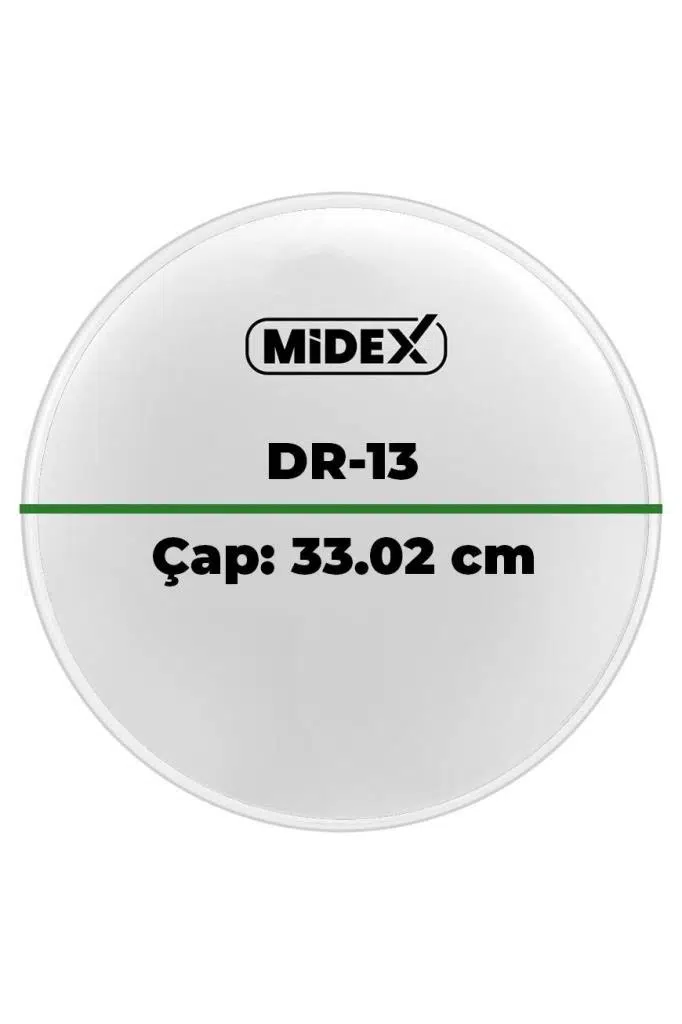 Midex DR-13WH Beyaz Renk 13 İnç Tom Bateri Davul Derisi Drumhead 13'' inch (33.02 cm)