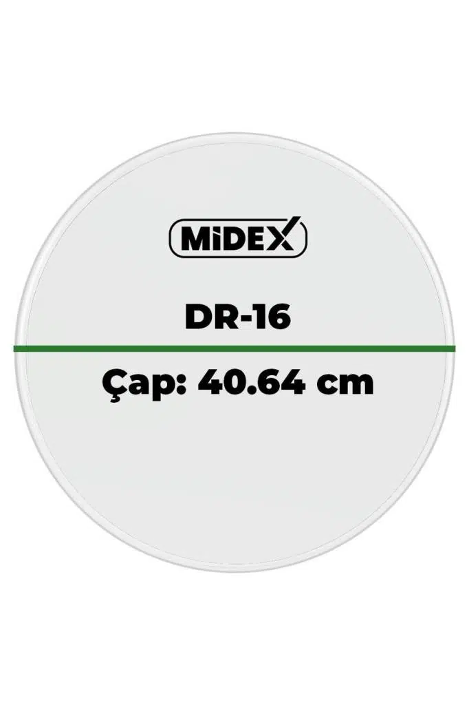 Midex DR-16R Şeffaf Renk 16 İnç Tom Bateri Davul Derisi Drumhead 16'' inch (40.64 cm) Midex DR-16R Şeffaf Renk 16 İnç Tom Bateri Davul Derisi Drumhead 16'' inch (40.64 cm)
