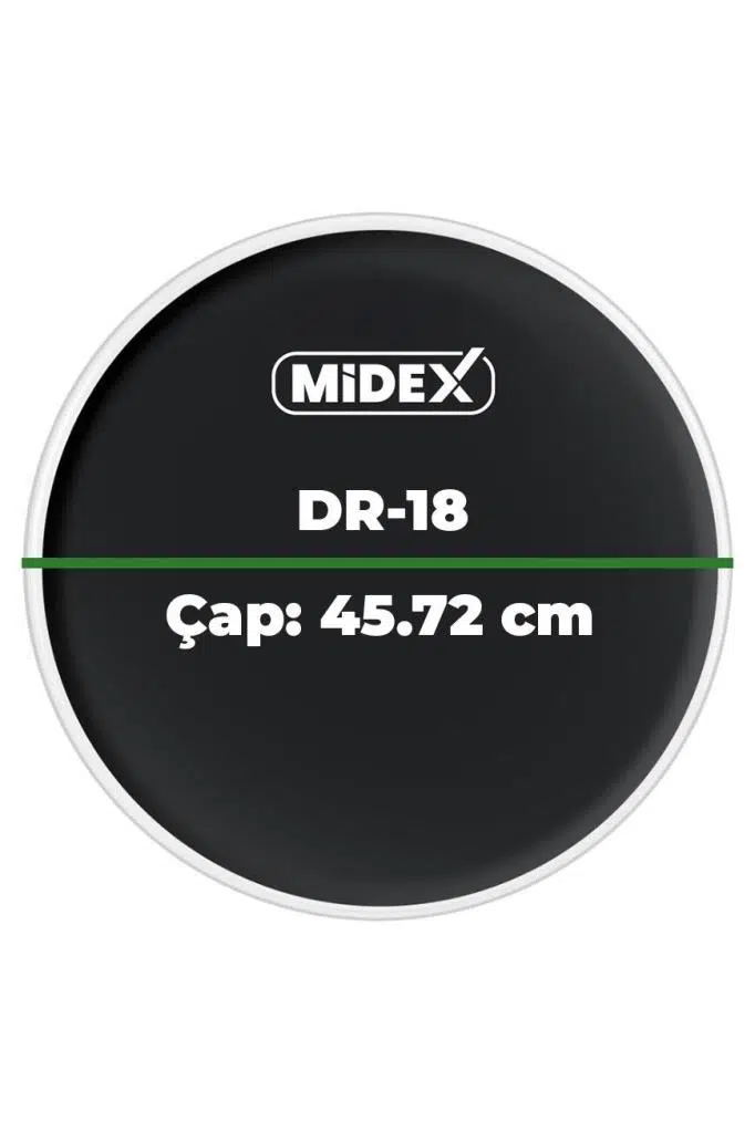 Midex DR-18BK Siyah Renk 18 İnç Bas Kick Bateri Davul Derisi Drumhead 18'' inch (45.72 cm)