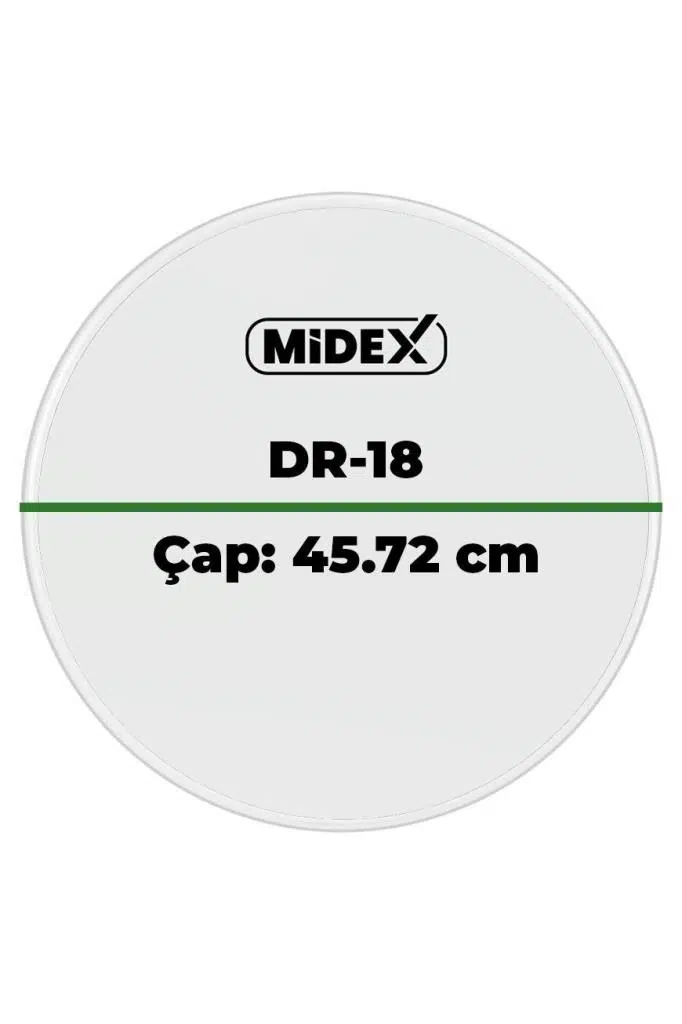 Midex DR-18R Şeffaf Renk 18 İnç Bas Kick Bateri Davul Derisi Drumhead 18'' inch (45.72 cm)