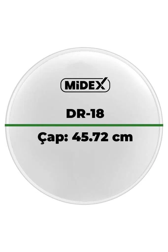 Midex DR-18WH Beyaz Renk 18 İnç Bas Kick Bateri Davul Derisi Drumhead 18'' inch (45.72 cm)