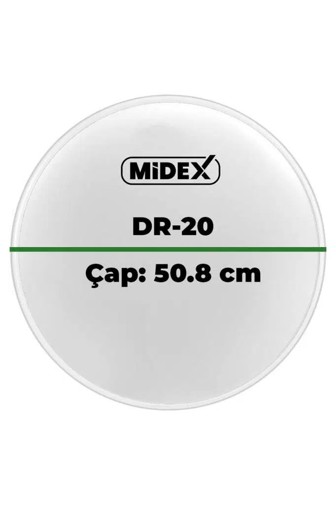 Midex DR-20WH Beyaz Renk 20 İnç Kick Bateri Davul Derisi Drumhead 20'' inch (50.80 cm)