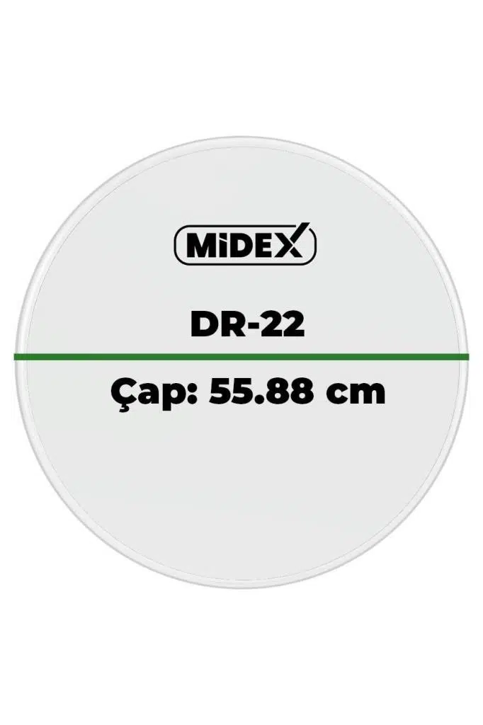 Midex DR-22R Şeffaf Renk 22 İnç Kick Bas Bateri Davul Derisi Drumhead 22'' inch (55.88 cm) Midex DR-22R Şeffaf Renk 22 İnç Kick Bas Bateri Davul Derisi Drumhead 22'' inch (55.88 cm)