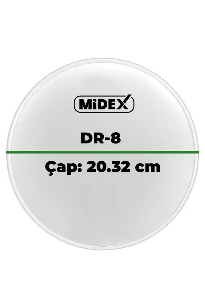 Midex DR-8WH Beyaz Renk 8 İnç Bateri Davul Tom Derisi Drumhead 8'' inch (20.32 cm) Midex DR-8WH Beyaz Renk 8 İnç Bateri Davul Tom Derisi Drumhead 8'' inch (20.32 cm)