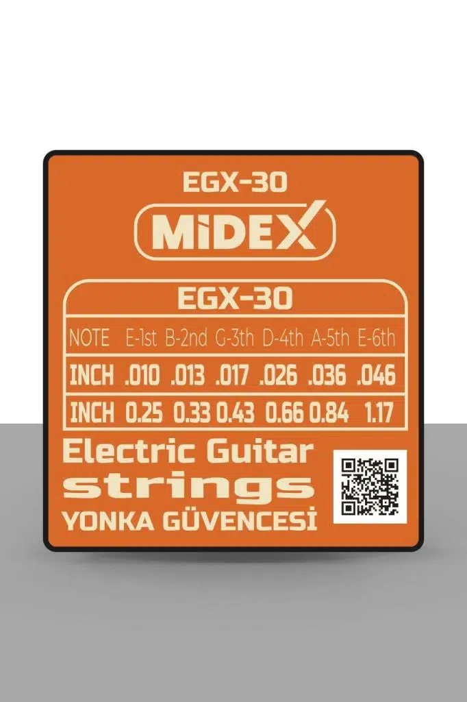 Midex EGX-30 Elektro Gitar Teli Takımı ve Pena Seti