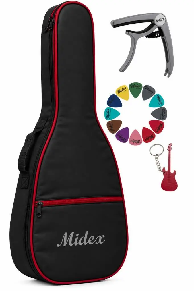 Midex ESH-043 Klasik Gitar Çantası Kaliteli Siyah Kırmızı Kılıf