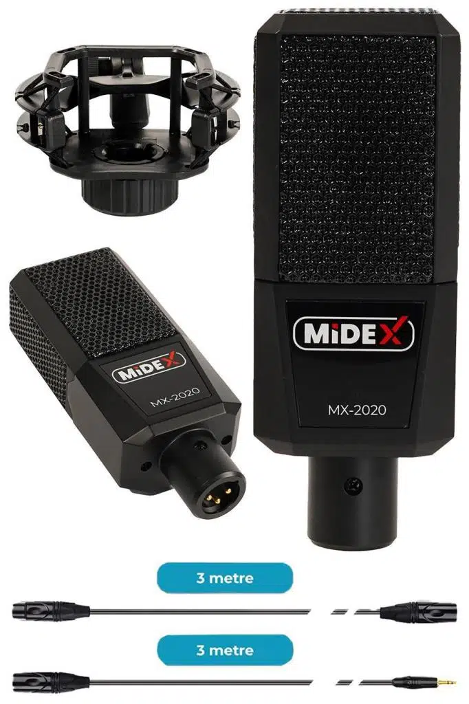 Midex Functional Paket-1 Stüdyo Ekipmanları Mikrofon 4 Çıkış Ses Kartı Full Set