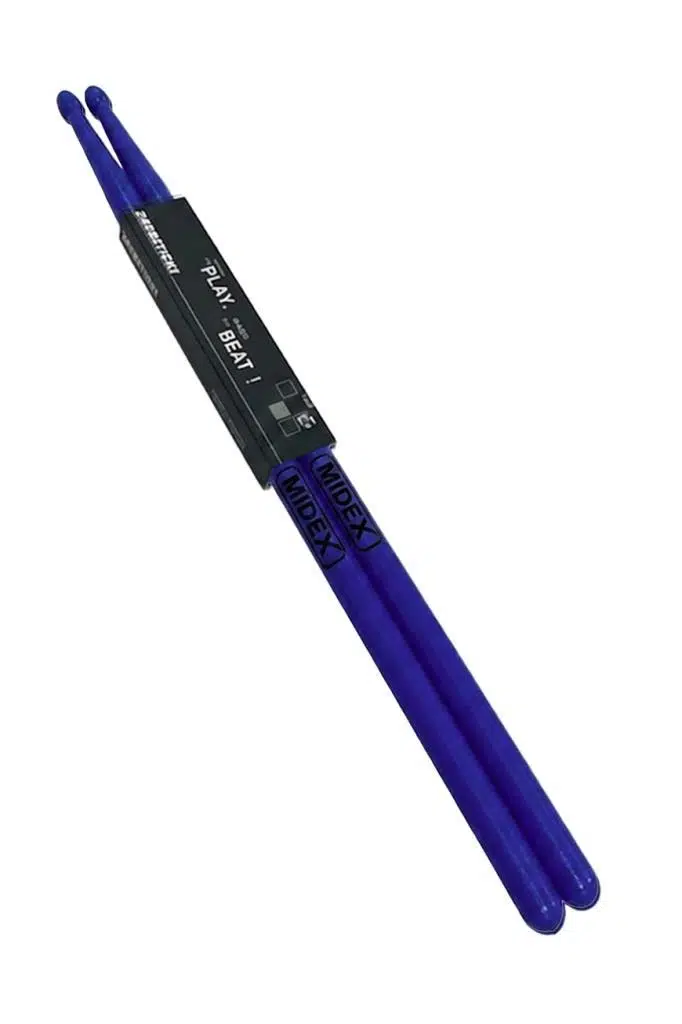 Midex GFK-801BL 5A Bateri Baget Kırılmaz Polyemid Mavi Renk Davul Bageti 5A Drumsticks
