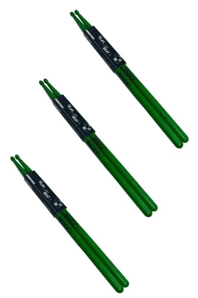 Midex GFK-801GR-3X 5A Bateri Baget Kırılmaz Polyemid Yeşil Renk Davul Bageti 5A Drumsticks 6 Adet (3 Çift) Midex GFK-801GR-3X 5A Bateri Baget Kırılmaz Polyemid Yeşil Renk Davul Bageti 5A Drumsticks 6 Adet (3 Çift)