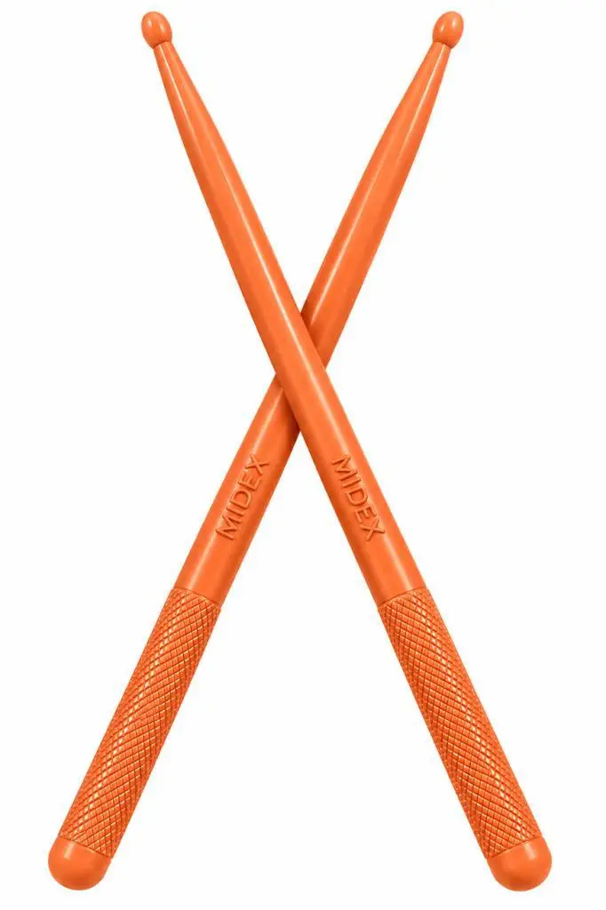Midex GFK-801OR 5A Bateri Baget Kırılmaz Polyemid Turuncu Renk Davul Bageti 5A Drumsticks