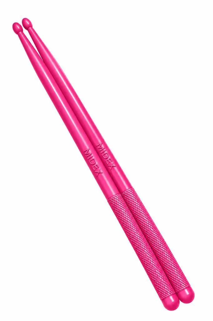 Midex GFK-801PK 5A Bateri Baget Kırılmaz Polyemid Pembe Renk Davul Bageti 5A Drumsticks