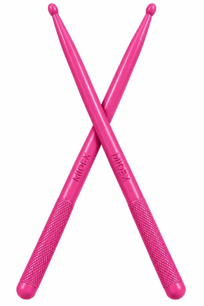 Midex GFK-801PK 5A Bateri Baget Kırılmaz Polyemid Pembe Renk Davul Bageti 5A Drumsticks