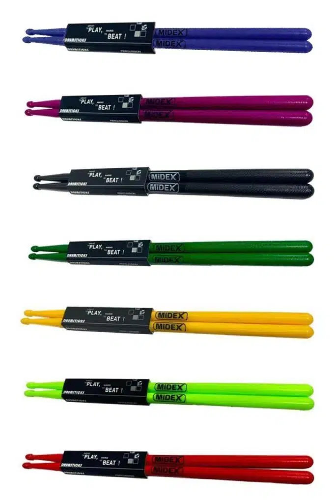 Midex GFK-801X 5A Bateri Baget Kırılmaz Polyemid Renkli Full Set Davul Bageti 5A Drumsticks 14 Adet (7 Çift) Midex GFK-801X 5A Bateri Baget Kırılmaz Polyemid Renkli Full Set Davul Bageti 5A Drumsticks 14 Adet (7 Çift)