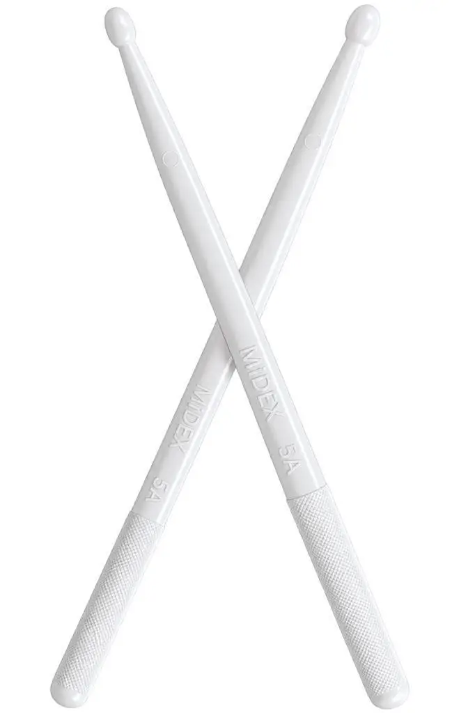 Midex GFK-901WH-5X PRO 5A Profesyonel Kırılmaz Baget Fiber Karbon Drumsticks Beyaz Bateri Bageti (5 Çift)