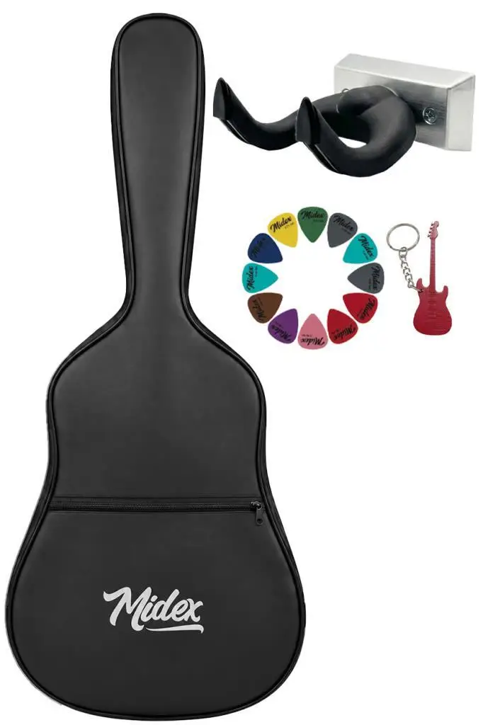 Midex GK-30E Elektro Gitar Çantası Kaliteli Siyah Kılıf (Duvar Askısı Standı + 12 Pena)