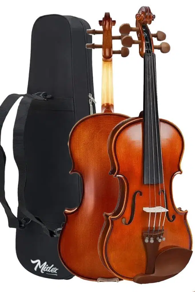 Midex GLA-124 Profesyonel Üst Kalite GÜL Ağacı Keman 4/4 Tam Boy (Yastık Yedek Tel Susturucu Çanta Yay Reçine)