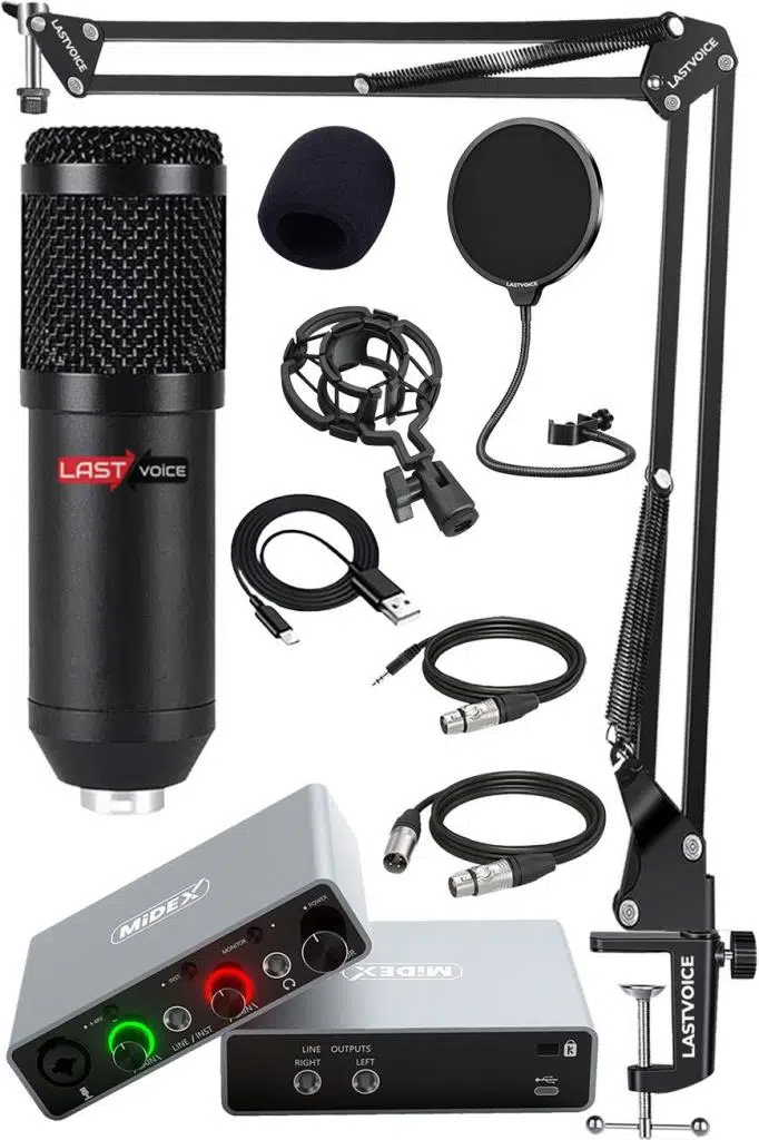 Midex Glx Paket-3 BM800 Mikrofon + Stüdyo Ses Kartı + Stand + Filtre Midex Glx Paket-3 BM800 Mikrofon + Stüdyo Ses Kartı + Stand + Filtre