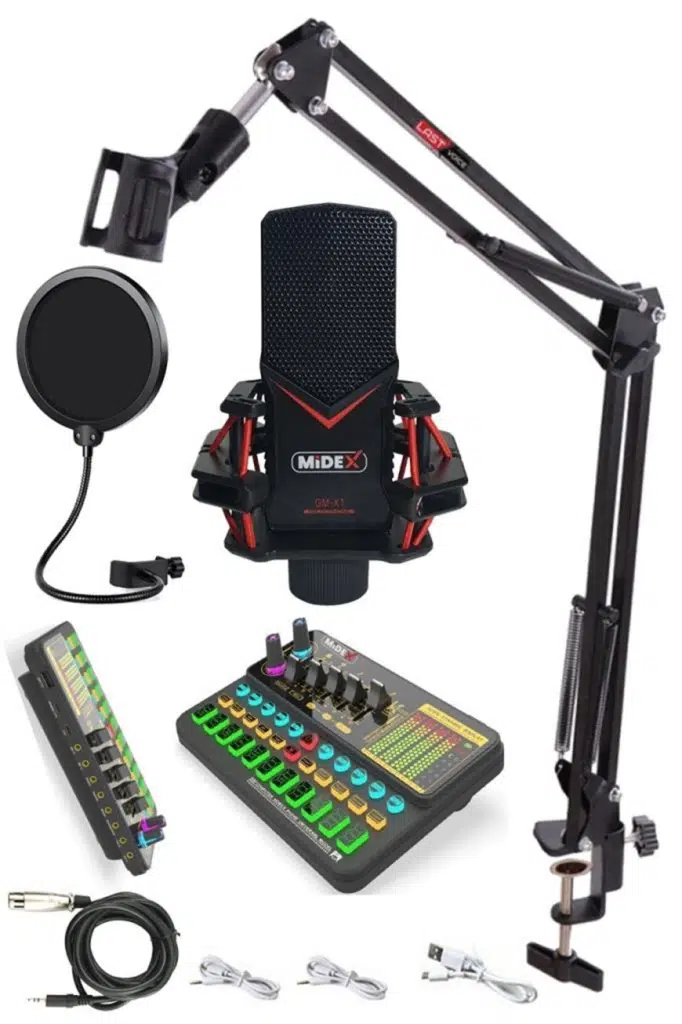 Midex GMX-1 Platinium Set Condenser Mikrofon Ses Kartı Canlı Yayın Paketi (Telefon ve PC) Midex GMX-1 Platinium Set Condenser Mikrofon Ses Kartı Canlı Yayın Paketi (Telefon ve PC)