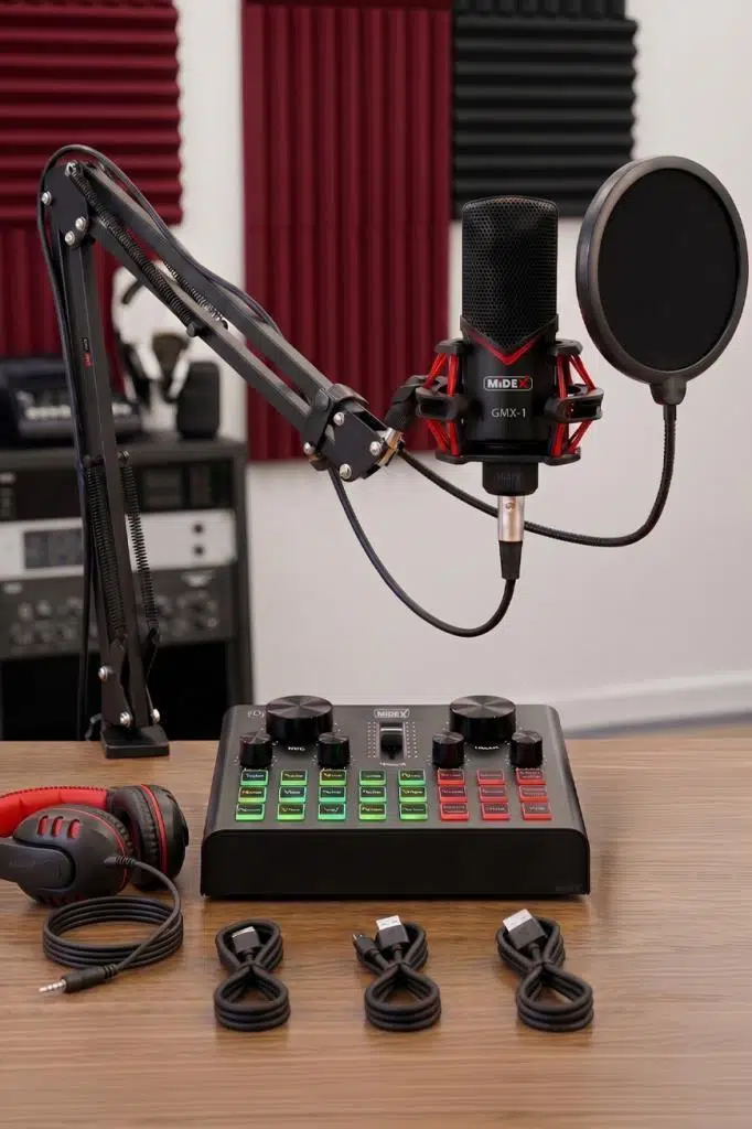 Midex GMX-1 Record Head Set Condenser Mikrofon Kulaklık Ses Kartı Canlı Yayın Paketi (Telefon ve PC) Midex GMX-1 Record Head Set Condenser Mikrofon Kulaklık Ses Kartı Canlı Yayın Paketi (Telefon ve PC)