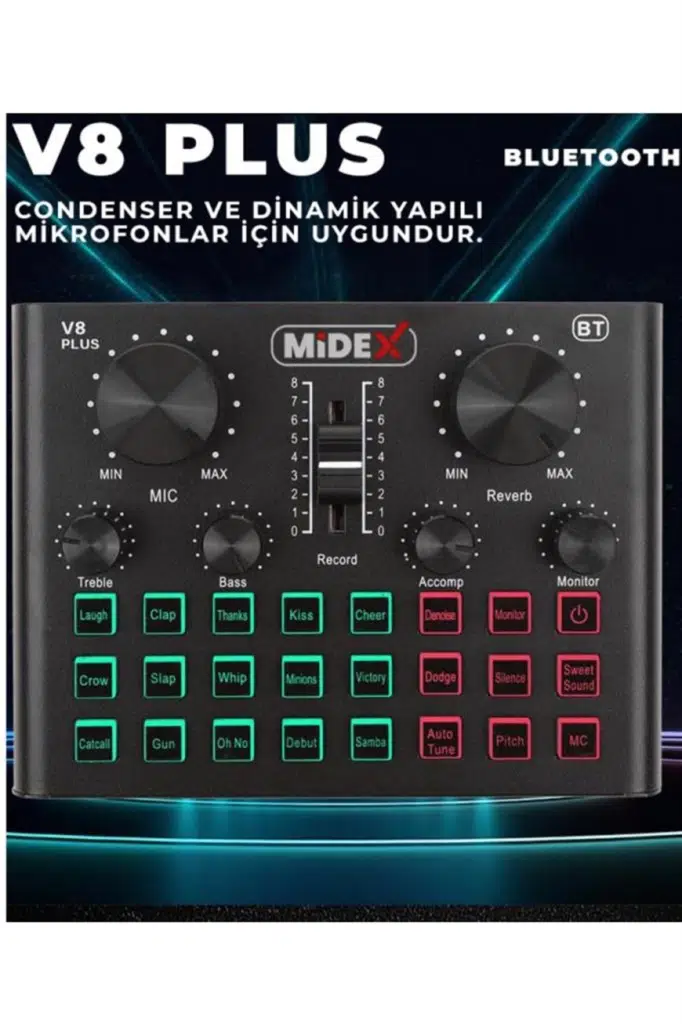 Midex GMX-1 Record Set Condenser Mikrofon Ses Kartı Canlı Yayın Paketi (Telefon ve PC) Midex GMX-1 Record Set Condenser Mikrofon Ses Kartı Canlı Yayın Paketi (Telefon ve PC)
