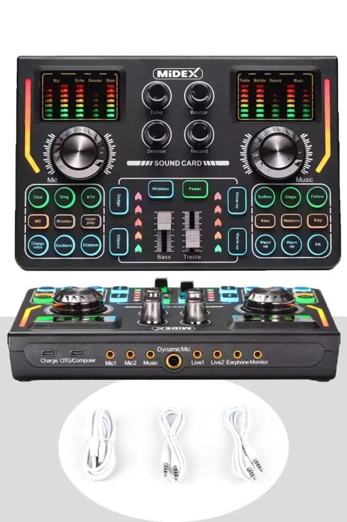 Midex GMX-1 Titanium Set Efektli Ses Kartı Mikrofon Kulaklık Stand Kayıt Canlı Yayın (PC ve Telefon) Midex GMX-1 Titanium Set Efektli Ses Kartı Mikrofon Kulaklık Stand Kayıt Canlı Yayın (PC ve Telefon)