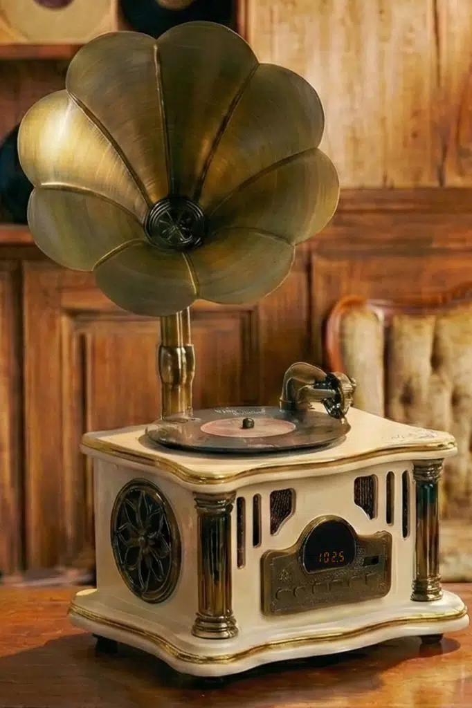 Midex GR-26WH FM Radyolu Nostaljik Gramofon Görünümlü Müzik Kutusu Bluetooth Hoparlör Midex GR-26WH FM Radyolu Nostaljik Gramofon Görünümlü Müzik Kutusu Bluetooth Hoparlör