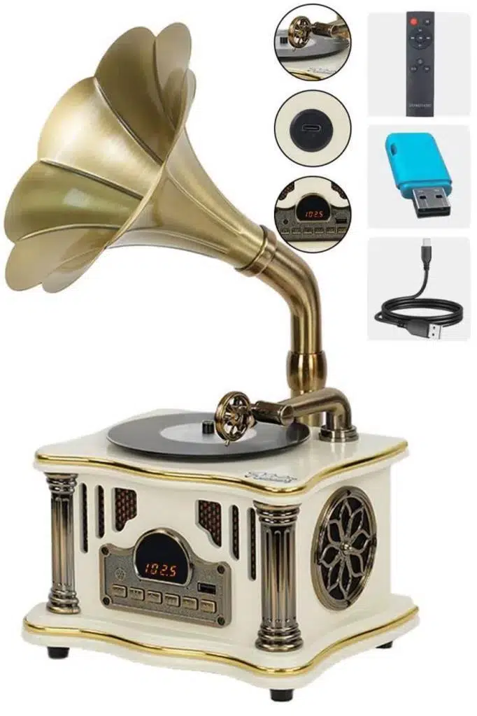 Midex GR-26WH Radyolu Gramofon Görünümlü Müzik Kutusu (OUTLET) Midex GR-26WH Radyolu Gramofon Görünümlü Müzik Kutusu (OUTLET)