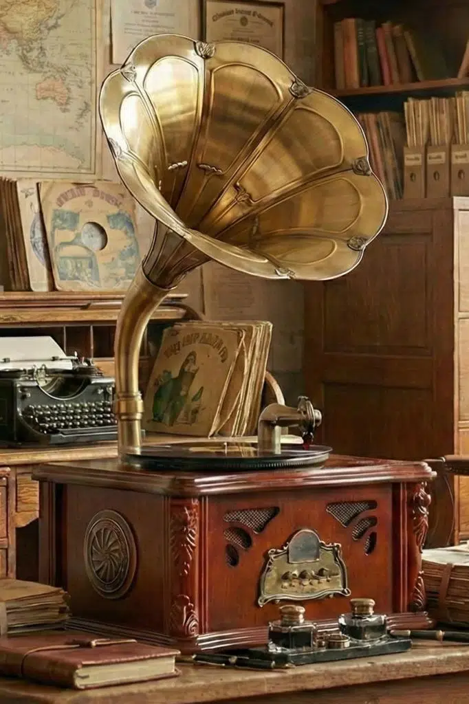 Midex GR-50 Nostaljik Gramofon FM Radyolu 33/45 Devir Pikap Plak Çalar Bluetooth